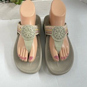 Skechers Beige and Multicolor Sandals